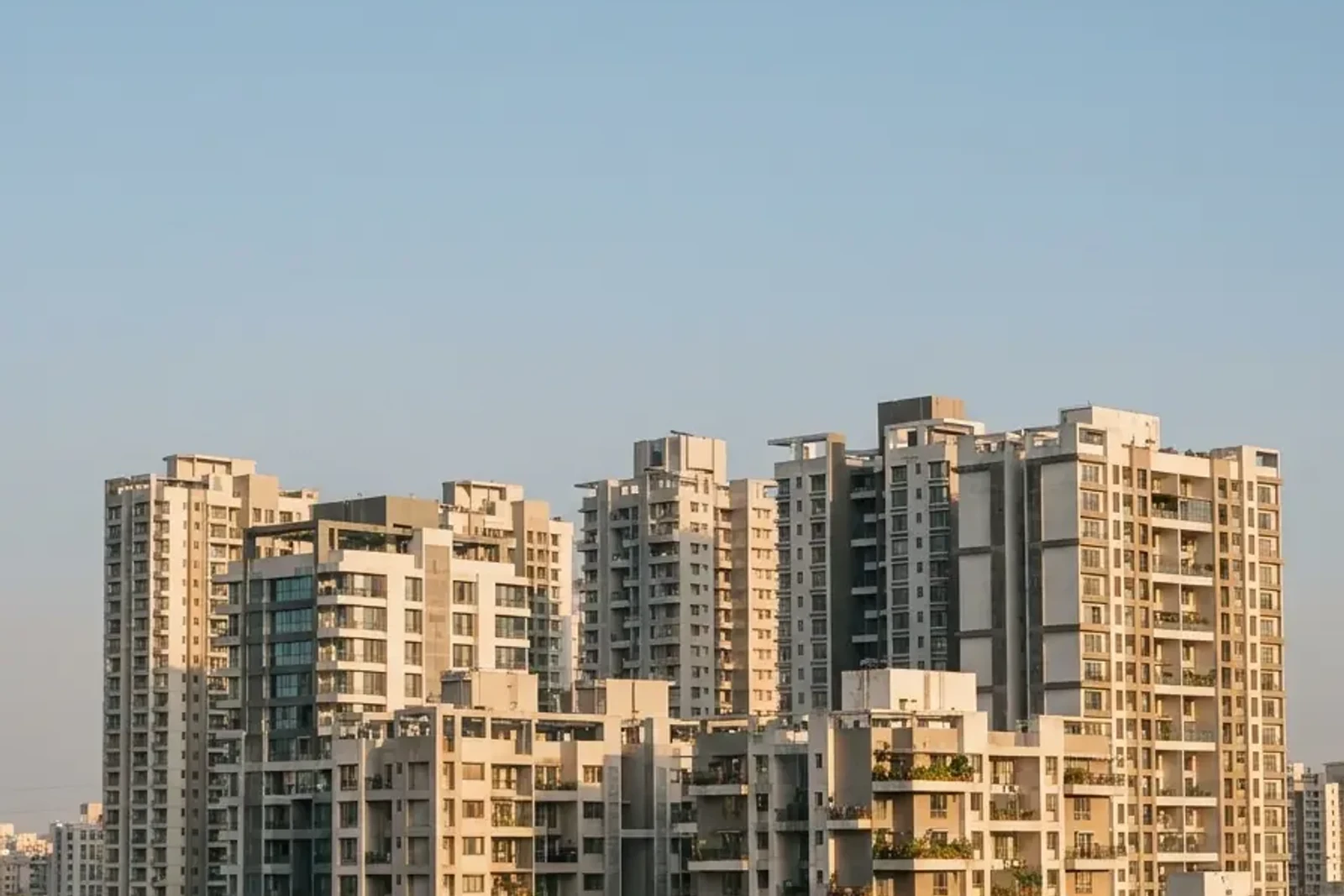 Pune city skyline of residential high-rises